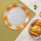 8 Count Orange Plaid Paper Dessert Plates 7 Inch for Fall and Party Tableware
